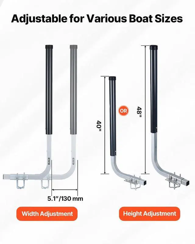 Alt view image 3 of 7 - Boat Trailer Guide, 16.7"- 60 Adjustable Design Trailer Guide Poles, 2PCS Trailer Guide-Ons for Ski Boat, Fishing Boat or Sailboat Trailer