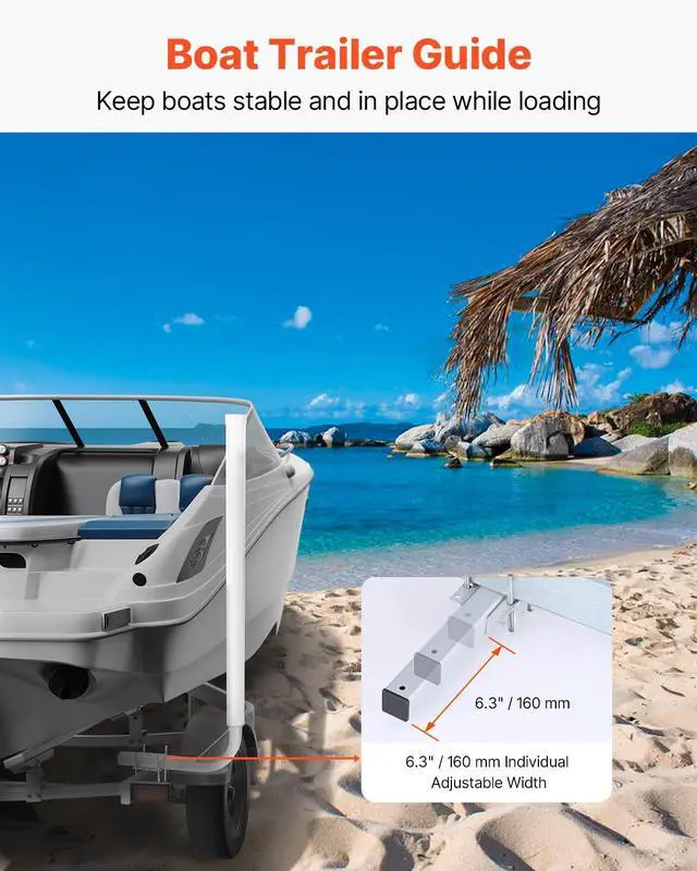 Alt view image 2 of 7 - Boat Trailer Guide, 16.7"- 60 Adjustable Design Trailer Guide Poles, 2PCS Trailer Guide-Ons for Ski Boat, Fishing Boat or Sailboat Trailer