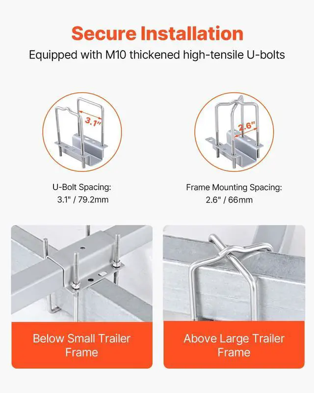 Alt view image 3 of 7 - Boat Trailer Guide, 16.7"- 60 Adjustable Design Trailer Guide Poles, 2PCS Trailer Guide-Ons for Ski Boat, Fishing Boat or Sailboat Trailer