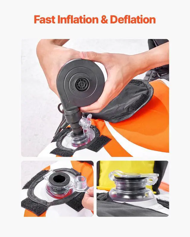 Alt view image 4 of 7 - Towable Tubes for Boating, 1-4 Riders Inflatable Boat Tubes & Towables, 340-680 lbs Capacity, Multiple Sizes with Full Nylon Cover, Padded/EVA Handles, Fins & Safety Valve (Multi-Option)