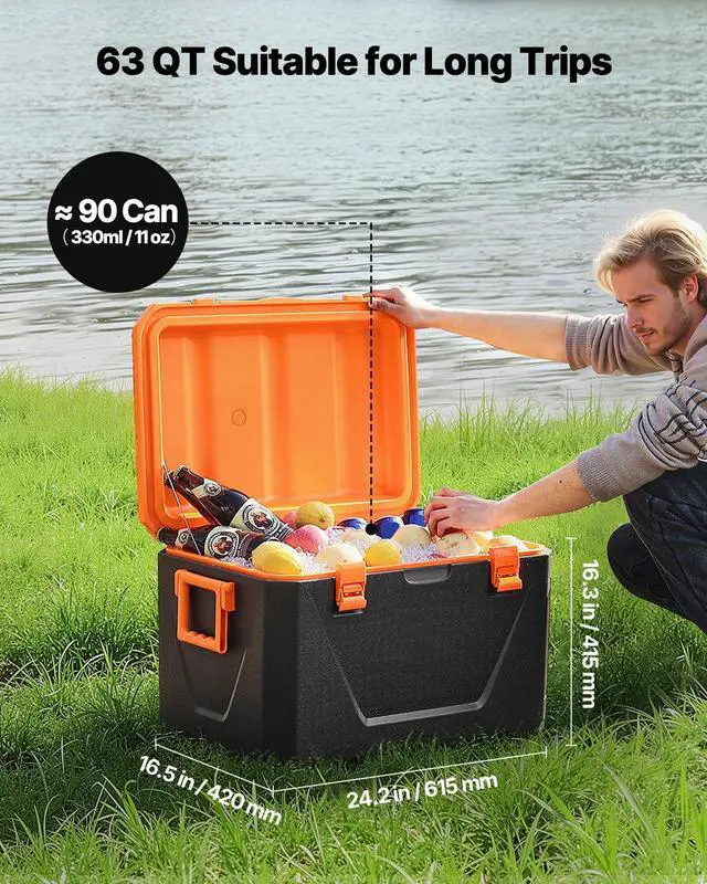 Alt view image 2 of 7 - Portable Cooler, Lightweight Rigid Material Insulated Portable Cooler, Suitable for Family Picnics and Long Trips