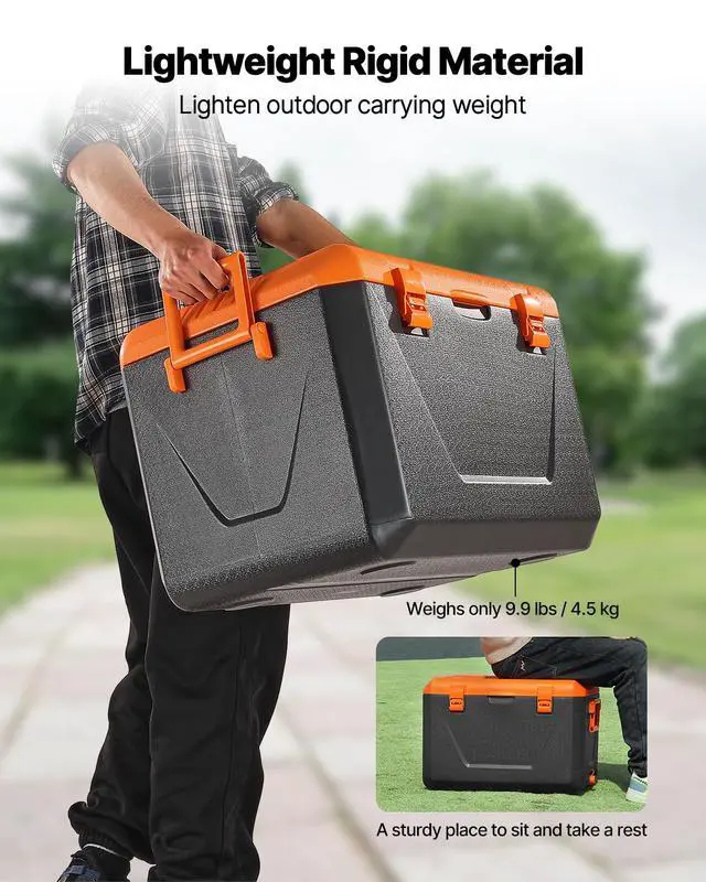 Alt view image 4 of 7 - Portable Cooler, Lightweight Rigid Material Insulated Portable Cooler, Suitable for Family Picnics and Long Trips