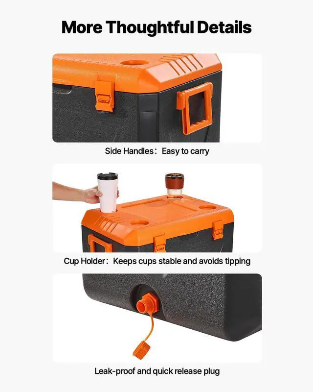 Alt view image 5 of 7 - Portable Cooler, Lightweight Rigid Material Insulated Portable Cooler, Suitable for Family Picnics and Long Trips