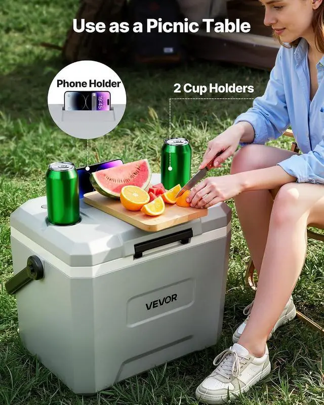 Alt view image 6 of 7 - Portable Cooler, Lightweight Rigid Material Insulated Portable Cooler, Suitable for Family Picnics and Long Trips