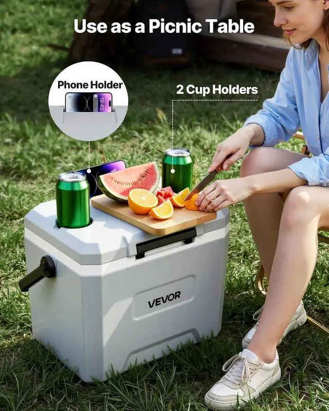 Alt view image 6 of 7 - Portable Cooler, Lightweight Rigid Material Insulated Portable Cooler, Suitable for Family Picnics and Long Trips