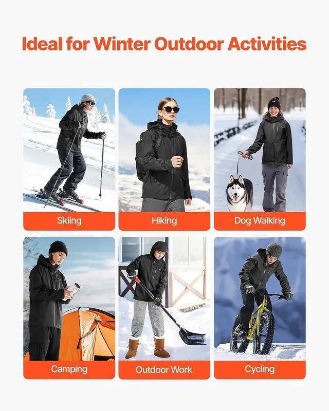 Alt view image 7 of 7 - Heated Jacket with 7.4V Battery Pack, Windproof and Waterproof Lightweight Heating Coat