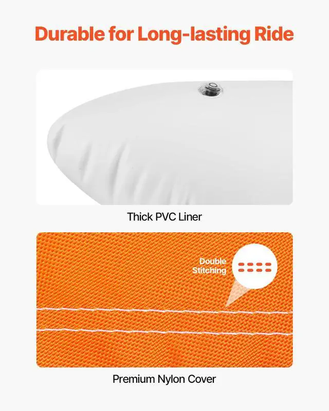 Alt view image 3 of 7 - Towable Tube for Boating, 1-3 Riders Inflatable Boat Tubes and Towables, 510lbs Water Sport Towable Tube for Boat to Pull - with Full Nylon Cover, 16 Grab Handles, Dual Tow Points & Safety Valve