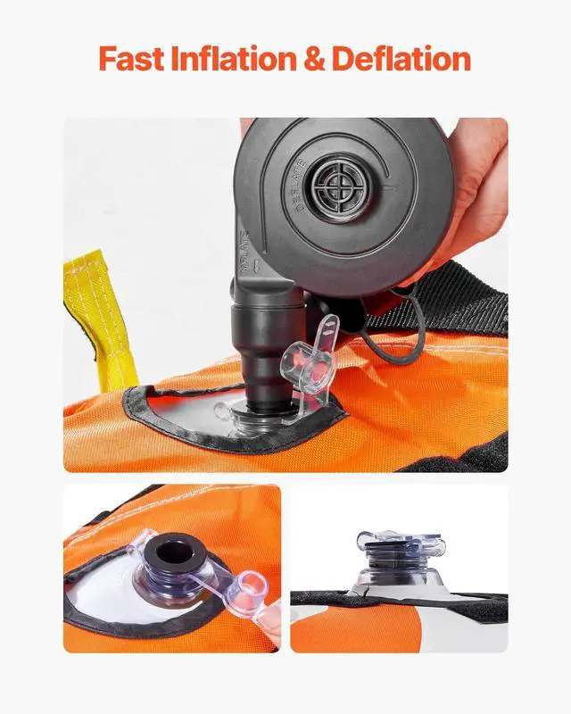 Alt view image 4 of 7 - Towable Tube for Boating, 1-3 Riders Inflatable Boat Tubes and Towables, 510lbs Water Sport Towable Tube for Boat to Pull - with Full Nylon Cover, 16 Grab Handles, Dual Tow Points & Safety Valve