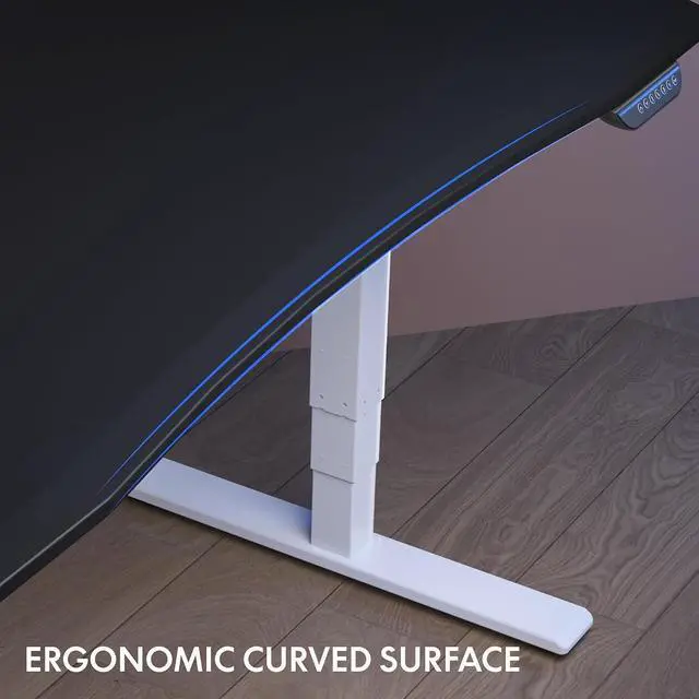 Alt view image 7 of 7 - E6 Gaming Standing Desk 60x27 in Electric Adjustable Height for FPS Games Computer Desk for Home Office Gamer with Dual Motors Whole Piece Top (White Frame + Black Top)