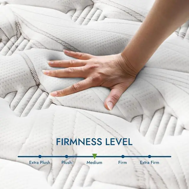 Alt view image 3 of 7 - Assembled in USA 12" Queen Diamond Innerspring Hybrid and Cooling Gel Memory Foam Mattress, Pressure Relief, and Motion Isolation, CertiPUR-US and Oeko TEX Certified.