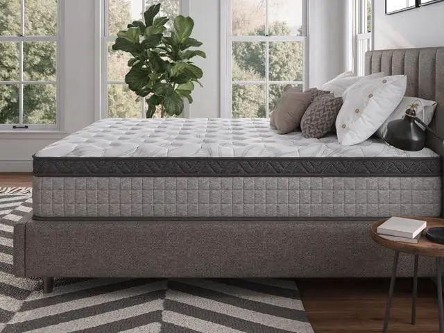Alt view image 7 of 7 - Assembled in USA 12" Queen Diamond Innerspring Hybrid and Cooling Gel Memory Foam Mattress, Pressure Relief, and Motion Isolation, CertiPUR-US and Oeko TEX Certified.