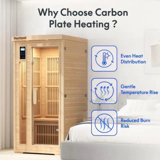 Alt view image 3 of 7 - Far Infrared Sauna Room for one Person, Canadian Hemlock Wood