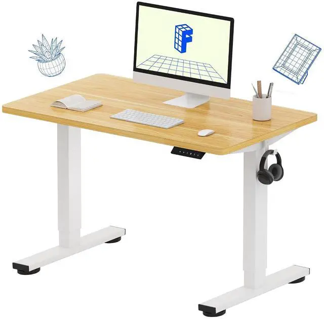 Main image of EN1 One-Piece Standing Desk, 40"x24" Seamless Desktop Electric Height Adjustable Desk for Home Office, Multi-Monitor Setups & Easy Assembly, Maple