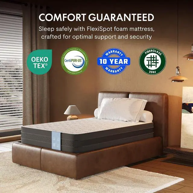 Alt view image 4 of 7 - S6 Adjustable Bed Frame Base Twin XL+12-inch Cooling Gel Memory Foam Mattress, Quick Assembly, Massage, Zero Clearance, Whisper Quiet Durable Motor, Zero Gravity, Mattress Holder, Anti-Snore