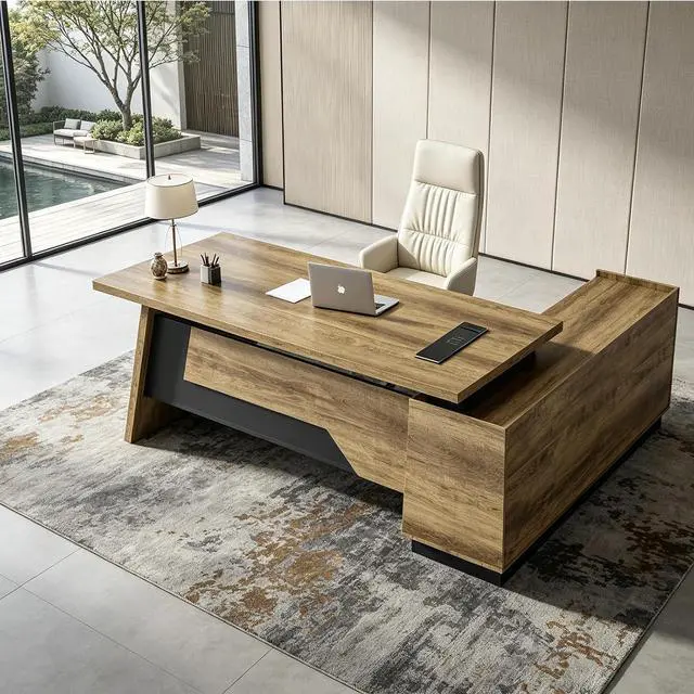 Main image of L-Shaped Executive Desk (71" or 79") | with Built-in Dual Charging & Wireless on Desktop | Drawers & Printer Space, Modern Office Desk for Home & Business Offices(Left)