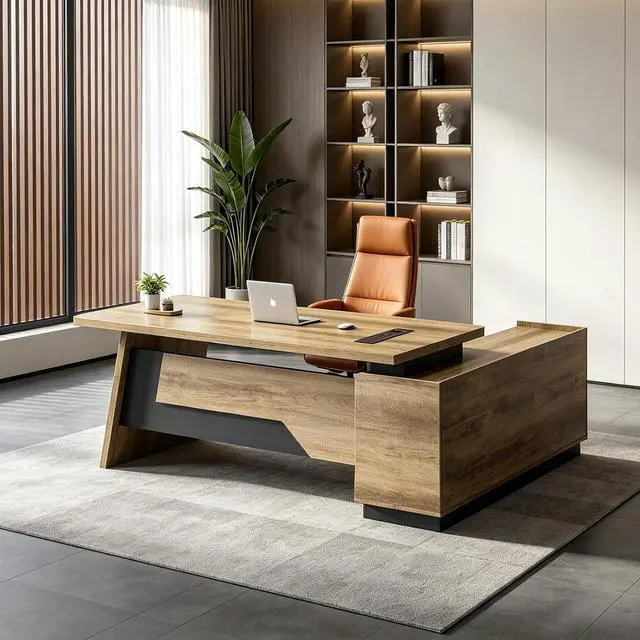 Alt view image 3 of 7 - L-Shaped Executive Desk (71" or 79") | with Built-in Dual Charging & Wireless on Desktop | Drawers & Printer Space, Modern Office Desk for Home & Business Offices(Left)