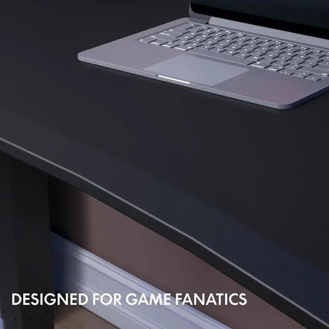 Alt view image 5 of 7 - E6 Gaming Standing Desk 55x28 in Electric Adjustable Height for FPS Games Computer Desk for Home Office Gamer with Dual Motors Whole Piece Top (Black Frame + Black Top)