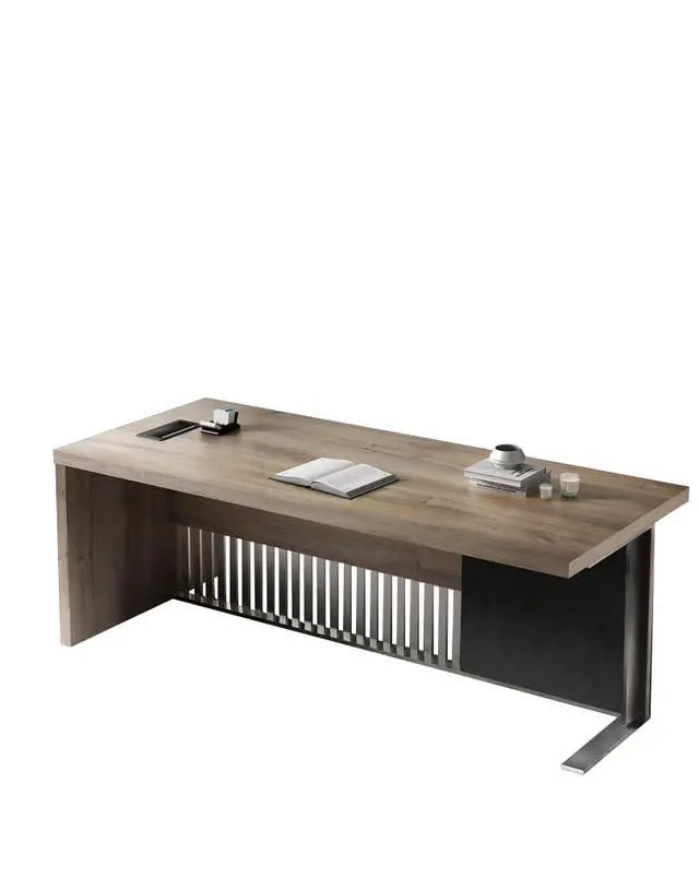 Alt view image 6 of 6 - 70.87 Inch Modern Executive Office Desk, Computer Writing Desk for Home Office, Business Furniture Workstation Stainless Steels Sturdy Frame 1.97IN Thick Desktop(Left)