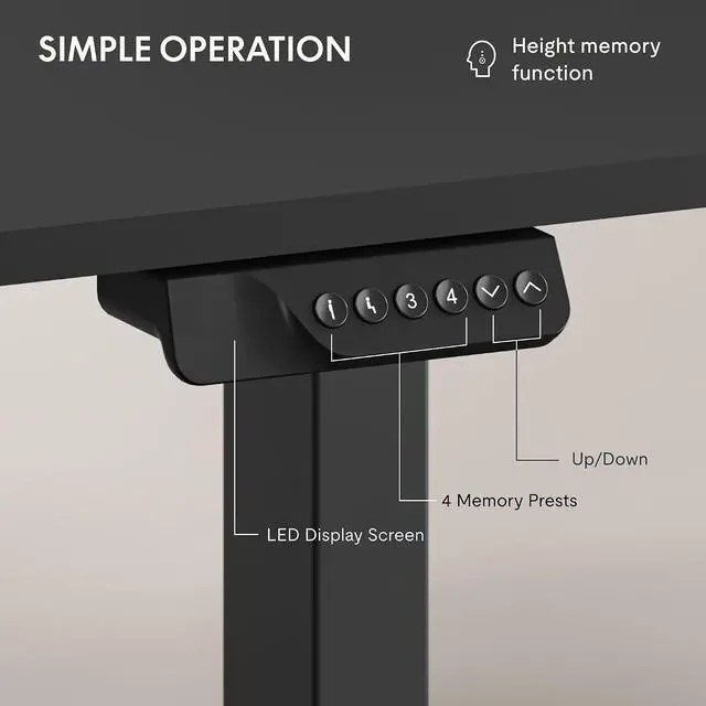 Alt view image 5 of 7 - 79"x32" Large Dual Motor Electric Standing Desk, Black - 198 LBS Heavy-Duty Capacity, Ideal for Home Office, Creative Studio, or Multi-Monitor Setup