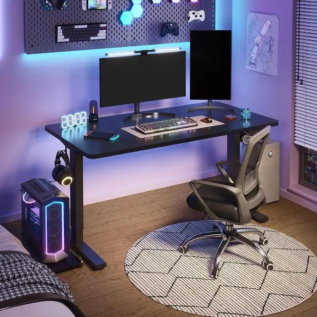 Alt view image 2 of 7 - EN1 Height Adjustable Standing Desk Frame with Memory Controller, Electric Sit Stand Desk Base for Home and Office (Black Frame Only)