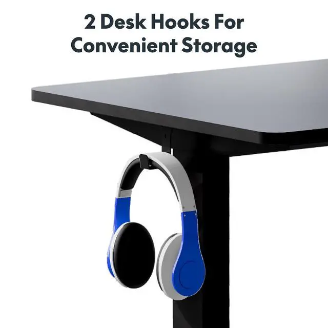 Alt view image 5 of 7 - 55"x28" One-Piece Electric Standing Desk, 1" Thick Seamless Desktop for Home Office, Study & Multi-Monitor Setup, Black