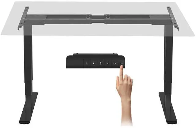 Main image of E6 Dual Motor Standing Desk Frame 3 Stages Electric Height Adjustable Stand Up Desk Frame Only ((Black)