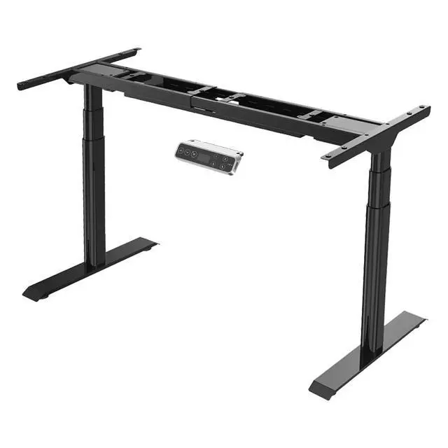 Alt view image 2 of 4 - E6 Pro Oval Dual Motor 3 Stages Standing Desk Oval Leg Height Adjustable Electric Stand Up Desk Frame Only (Black)