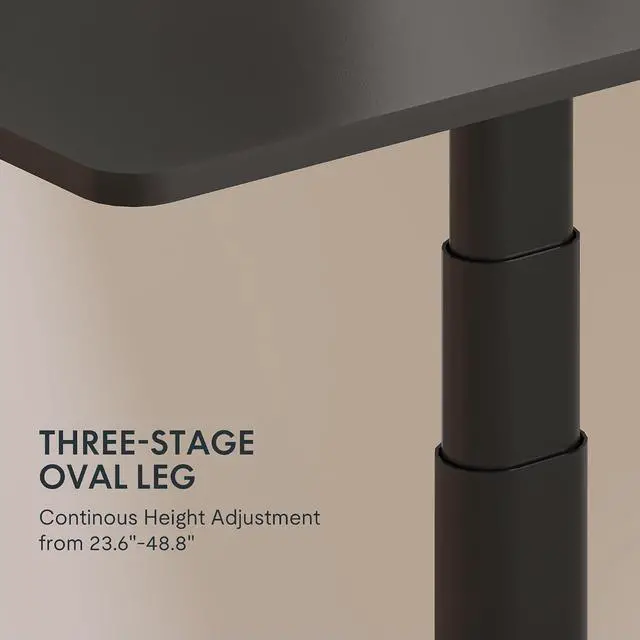 Alt view image 4 of 4 - E6 Pro Oval Dual Motor 3 Stages Standing Desk Oval Leg Height Adjustable Electric Stand Up Desk Frame Only (Black)