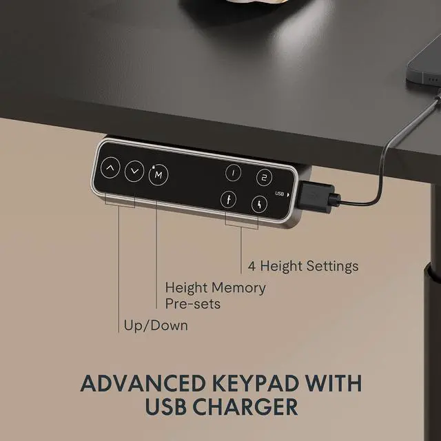 Alt view image 3 of 4 - E6 Pro Oval Dual Motor 3 Stages Standing Desk Oval Leg Height Adjustable Electric Stand Up Desk Frame Only (Black)