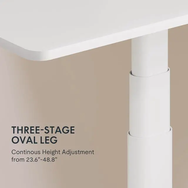 Alt view image 2 of 5 - E6 Pro Oval Dual Motor 3 Stages Standing Desk Oval Leg Height Adjustable Electric Stand Up Desk Frame Only (White)