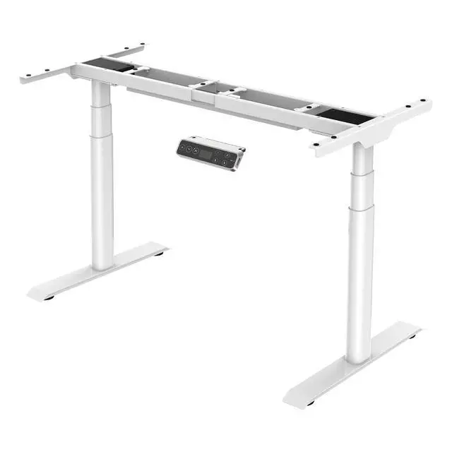 Alt view image 4 of 5 - E6 Pro Oval Dual Motor 3 Stages Standing Desk Oval Leg Height Adjustable Electric Stand Up Desk Frame Only (White)