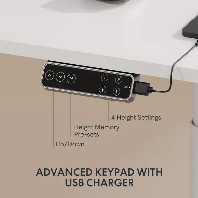 Alt view image 3 of 5 - E6 Pro Oval Dual Motor 3 Stages Standing Desk Oval Leg Height Adjustable Electric Stand Up Desk Frame Only (White)