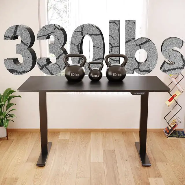 Alt view image 2 of 7 - E6 Max Dual Motor 3 Stages Standing Desk Height Adjustable Electric Stand Up Desk Frame Only (Black)