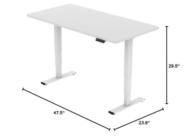 Alt view image 2 of 7 - E6 Dual Motor Standing Desk Frame 3 Stages Electric Height Adjustable Stand Up Desk Frame Only (White)