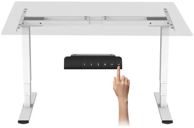 Main image of E6 Dual Motor Standing Desk Frame 3 Stages Electric Height Adjustable Stand Up Desk Frame Only (White)