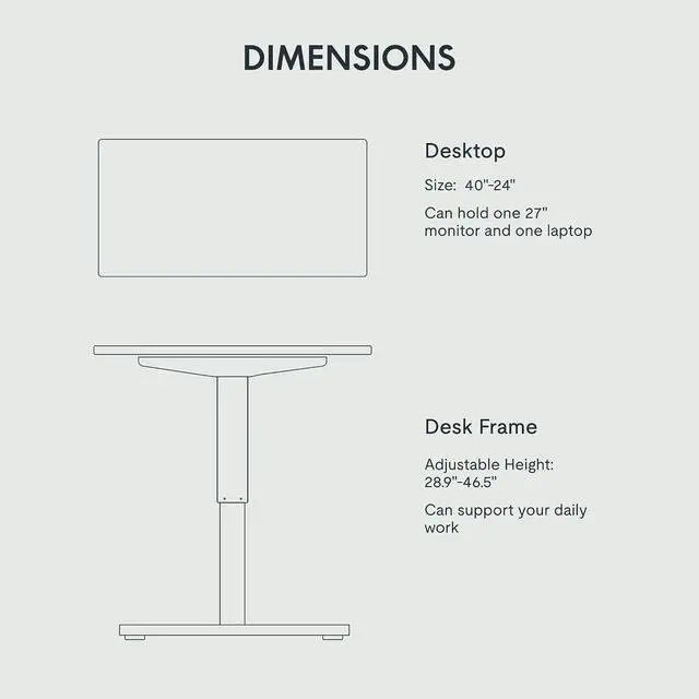 Alt view image 5 of 7 - EN2 55''x28'' Standing Desk with Monitor Mount Bundle, 1" Thick One-Piece Desktop, Fully Adjustable Single Monitor Arm with Cable Management, Bundle for Home Office, Gaming & Study, White
