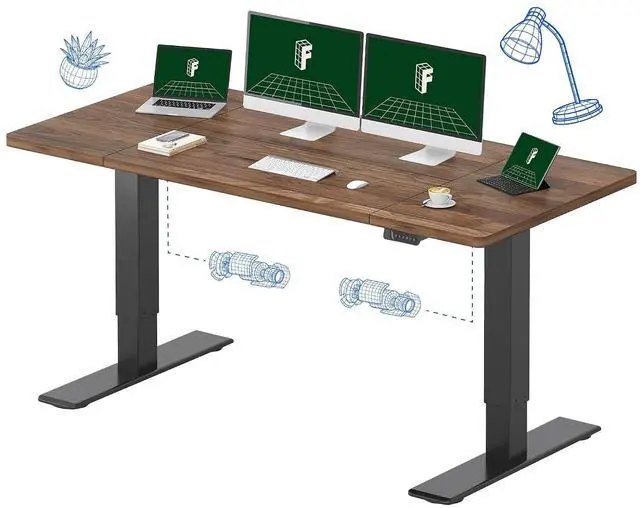 Main image of 71"x32" Large Dual Motor Electric Standing Desk, Black Walnut - 198 LBS Heavy-Duty Capacity, Ideal for Home Office, Creative Studio, or Multi-Monitor Setup