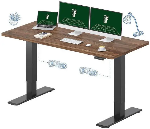 Main image of 63"x28" Large Dual Motor Electric Standing Desk, Black Walnut - 198 LBS Heavy-Duty Capacity, Ideal for Home Office, Creative Studio, or Multi-Monitor Setup