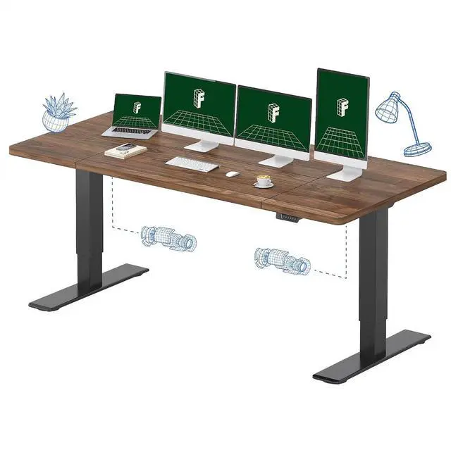 Main image of 79"x32" Large Dual Motor Electric Standing Desk, Black Walnut - 198 LBS Heavy-Duty Capacity, Ideal for Home Office, Creative Studio, or Multi-Monitor Setup