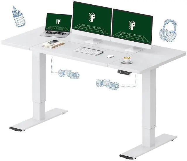 Main image of 63"x28" Large Dual Motor Electric Standing Desk, White - 198 LBS Heavy-Duty Capacity, Ideal for Home Office, Creative Studio, or Multi-Monitor Setup