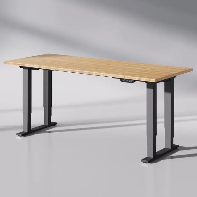 Main image of E6Q 4-Leg Dual Motor Standing Desk, 78"x30" Solid Bamboo Electric Height Adjustable Desk, Rock-Solid Stability, Heavy-Duty 540lb Capacity for Professional Workstations, Natural