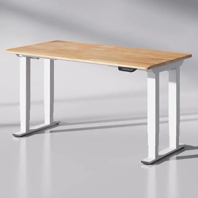 Main image of E6Q 4-Leg Dual Motor Standing Desk, 63"x30" Solid Rubberwood Electric Height Adjustable Desk, Rock-Solid Stability, Heavy-Duty 540lb Capacity for Professional Workstations, Maple