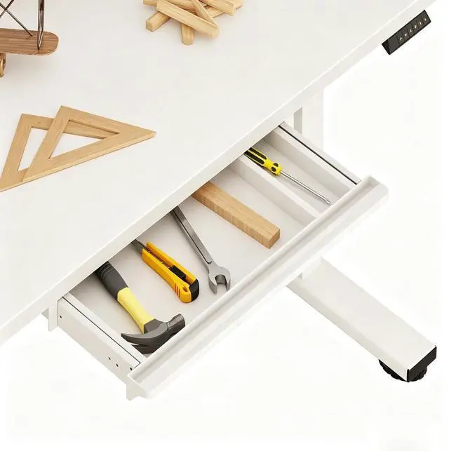 Alt view image 2 of 2 - Under Desk Drawer, Under table Mounted Drawer, Standing Workstation Storage Attachment - 20.6 Width, Black