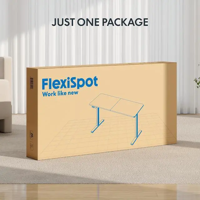 Alt view image 7 of 7 - 63x24 Inch Electric Height Adjustable Standing Desk for Home & Office, Splice Board Desk for Computer Workstation, Study, or Creative Setup, Maple