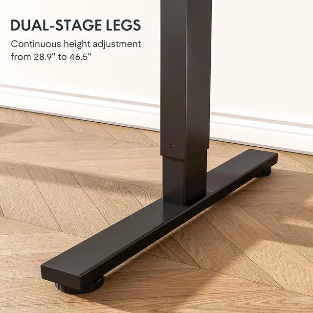 Alt view image 7 of 7 - EN1 Height Adjustable Standing Desk Frame with Memory Controller, Electric Sit Stand Desk Base for Home and Office (Black Frame Only)