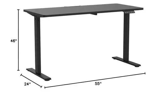 Alt view image 3 of 7 - Standing Desk Electric Height Adjustable Desk with 55 x 24 Inches Splice Board, Ergonomic Memory Controller, Black Top + Black Frame