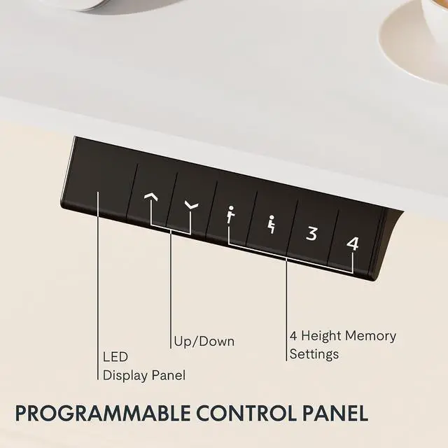 Alt view image 4 of 7 - EN1 Height Adjustable Standing Desk Frame with Memory Controller, Electric Sit Stand Desk Base for Home and Office (White Frame Only)