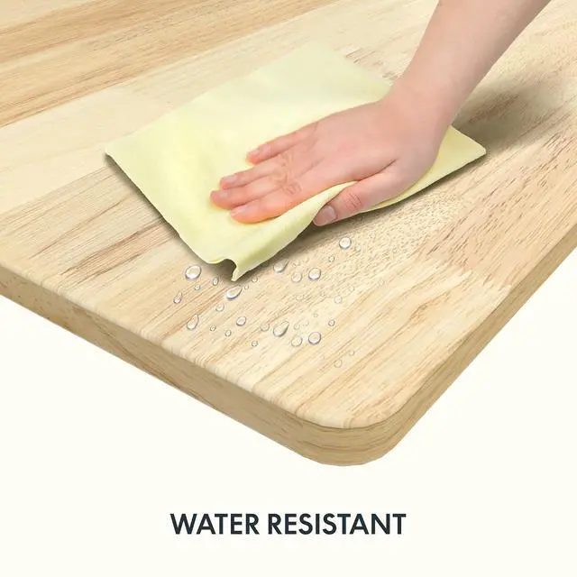 Alt view image 7 of 7 - Whole Piece Rubber Wood 55"x24" Desktop Height Adjustable Desk Rectangular Tabletop