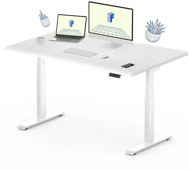 Main image of E6 Pro 48 x 30 Inch Electric Standing Desk, Dual Motor Height Adjustable Desk with 3-Stage Oval Legs, One-Piece Desktop with Ergonomic Curved Edge, Modern Minimalist Home Office Desk