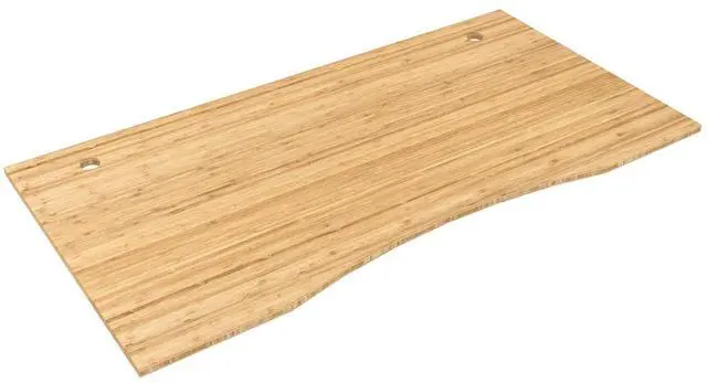 Main image of Whole Piece 48"x24" Desk Board for Electric Standing Desk Curved Natural Bamboo